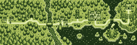 The route from the first town to the champion's plateau